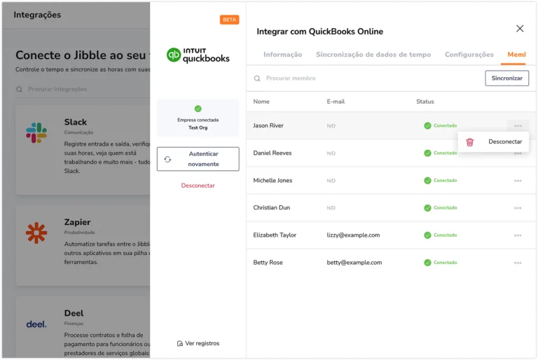 Disconnecting Quickbooks member